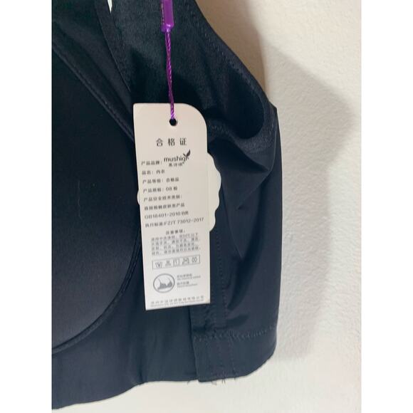 Mushiq Size 38/85 Balconette Bra Black Adjustable Hook and Eye Back - Picture 6 of 6